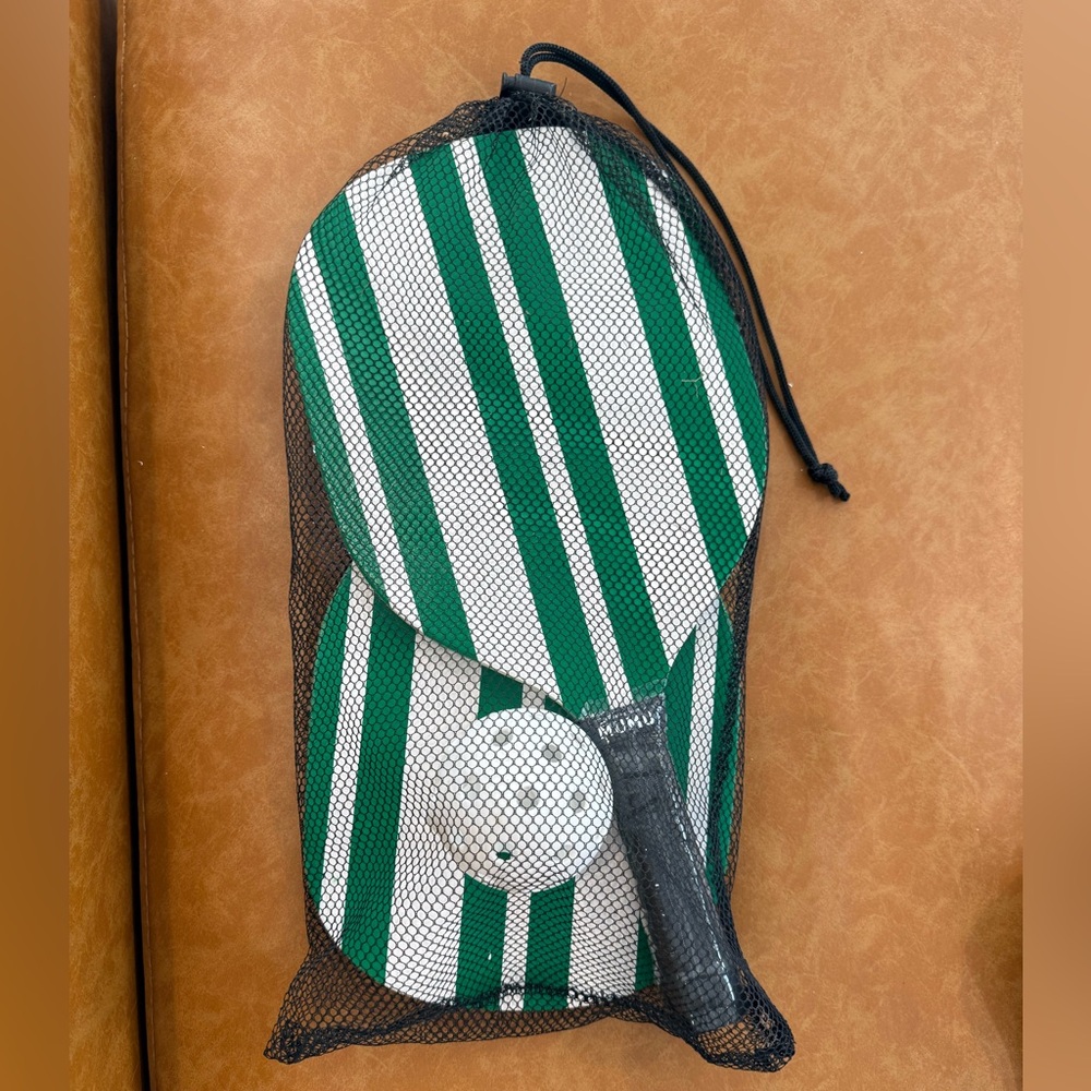 Show Me Your MuMu Green & White Striped Pickleball Paddle Set